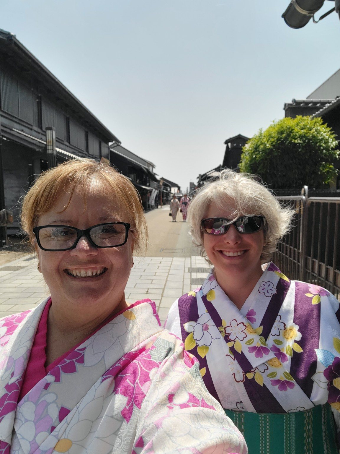 Two women enjoying a kimono day in Japan