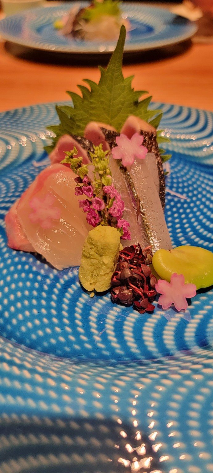 Fresh sashimi beautifully presented